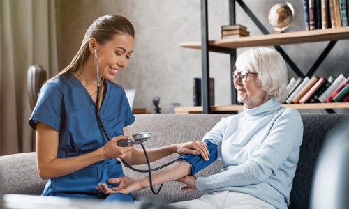 Caregiver spending focused one-on-one time with a client