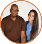 A Loving Homecare caregiver with a client