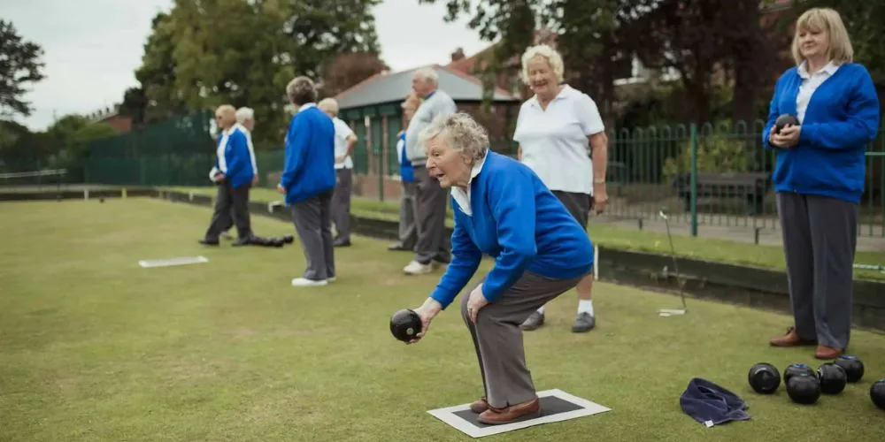 Seniors staying active outdoors